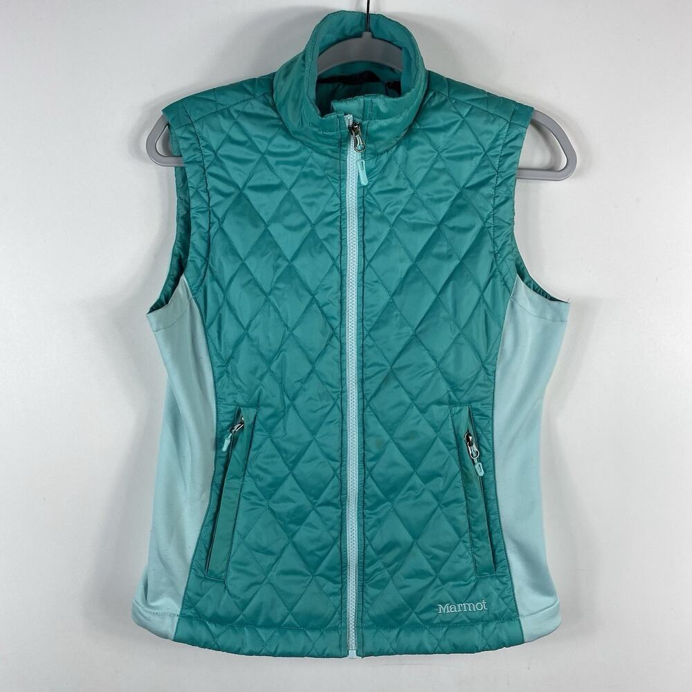 Marmot Vest Women's Small Green Kitzbuhel Zip Up Insulated Pockets Ripstop